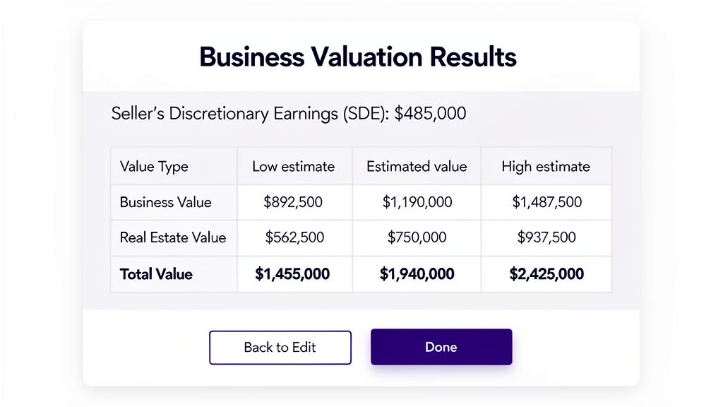 Valuation Ranges Tables Fleming Deal Score | Professional Business Acquisition Analysis ...